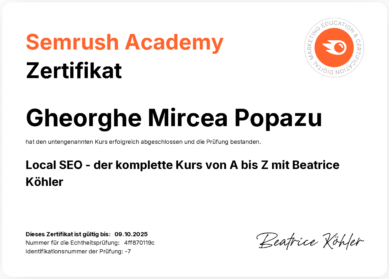 Local SEO - der komplette Kurs von A bis Z mit Beatrice Köhler